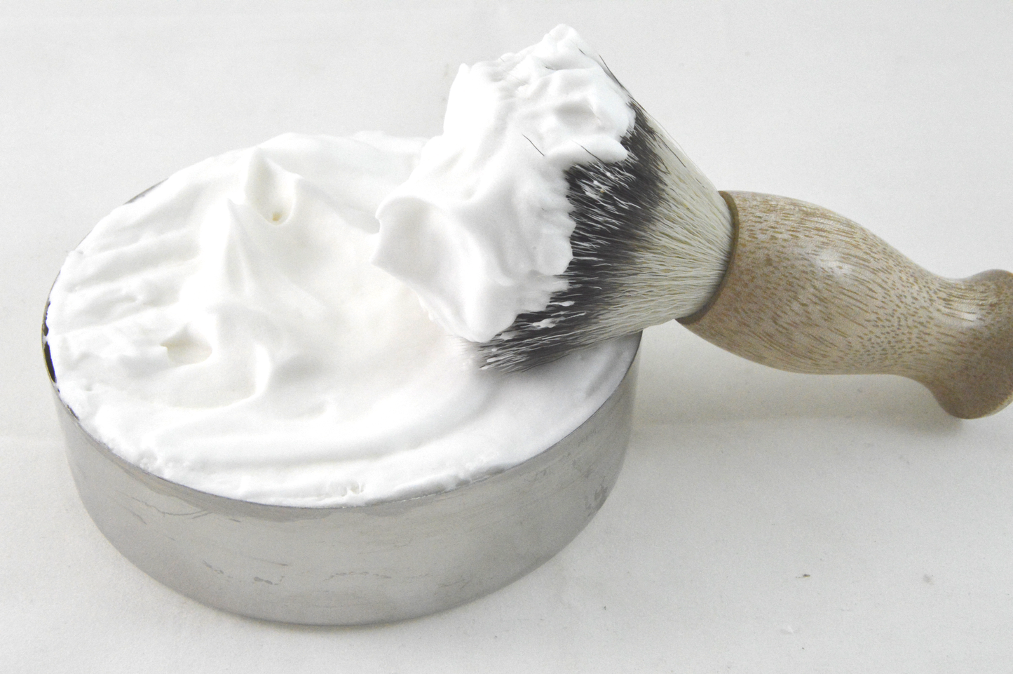 Dr. Dittmar Special Shaving Soap Flakes in stainless steel bowl 140 grams