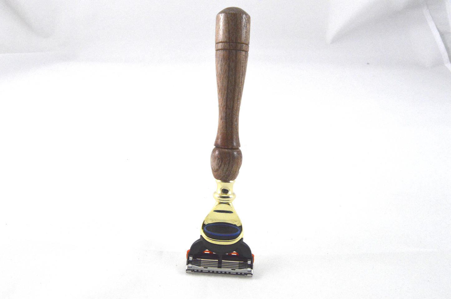 Gold Rasierer für Fusion Klingen mit Holz & Messing Griff EASY