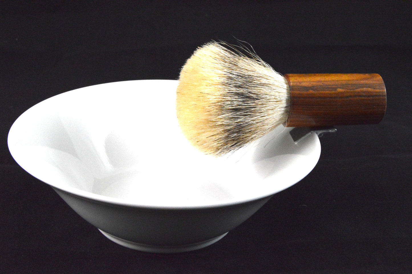 Soap dish including shaving brush with magnetic holder