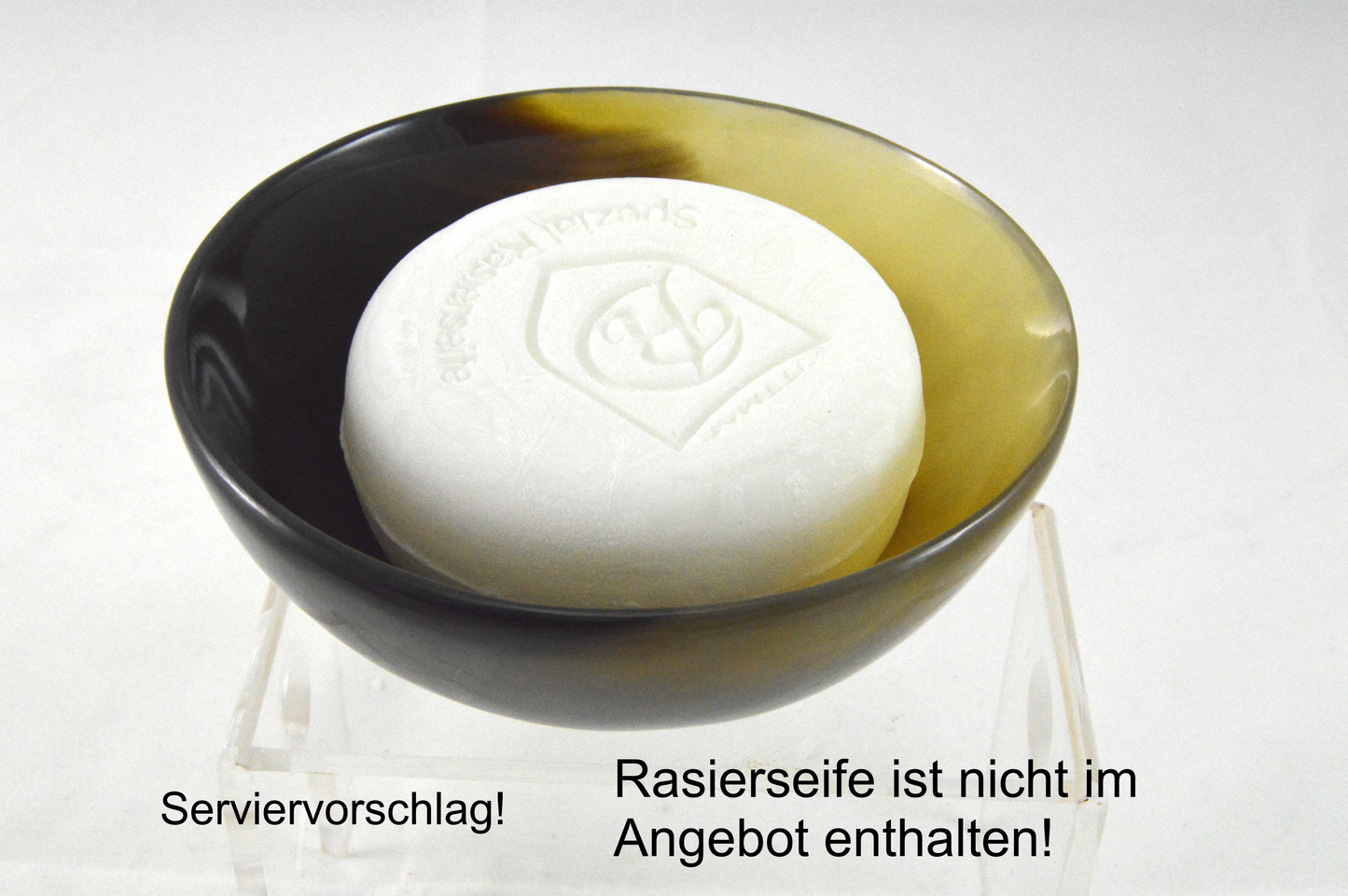 Rinderhorn Rasierschale 100mm mit Fuß