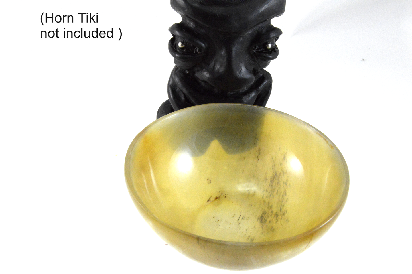 Rasierschale aus Rinderhorn hell glanzpoliert 100mm