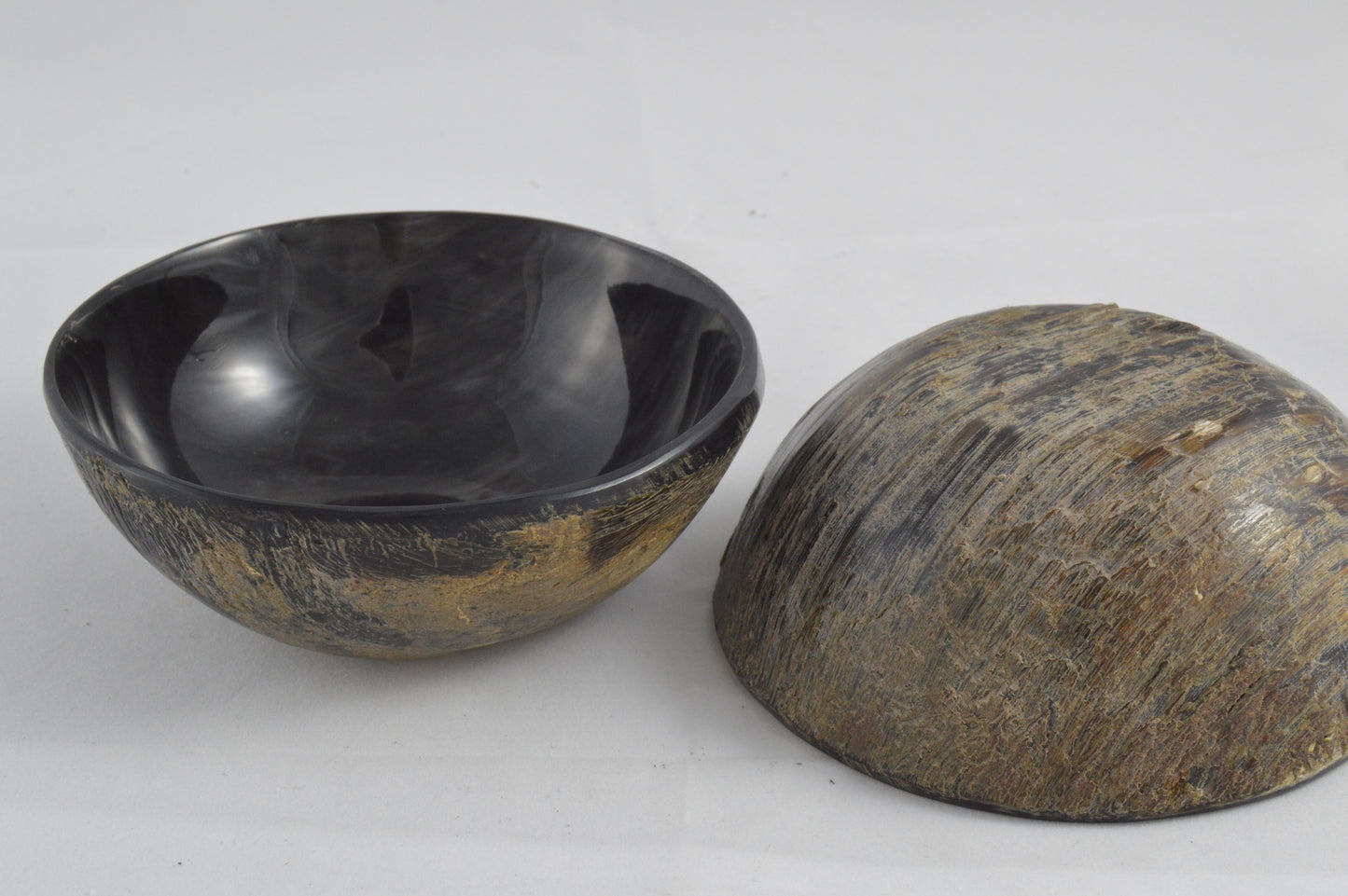 Rasierseifenschale aus Büffelhorn Natur -schwer-