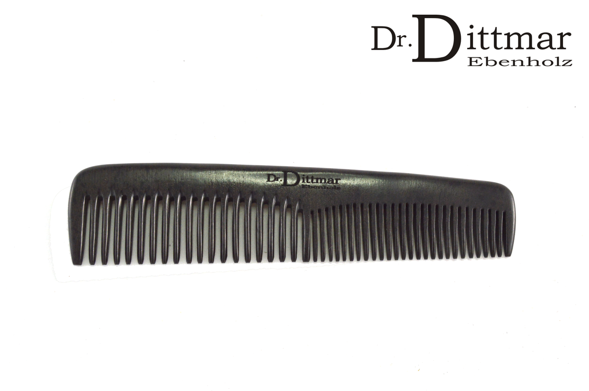 Genuine ebony - Small hair comb with coarse & fine teeth