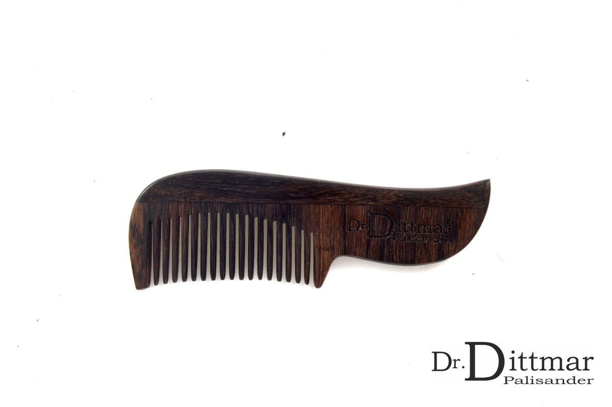 Elegant beard or eyelash comb made of rosewood