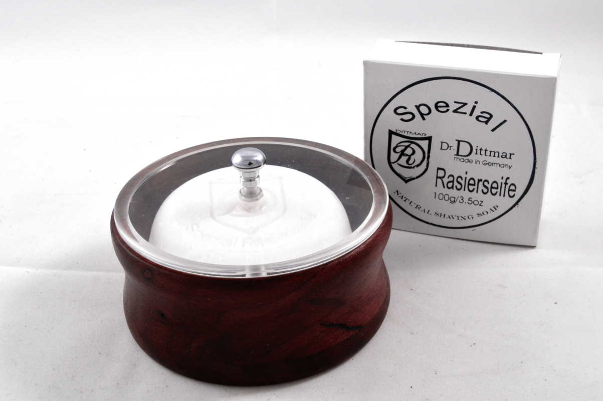 Rasierseifenschale "OAK" mit Acrylglasdeckel
