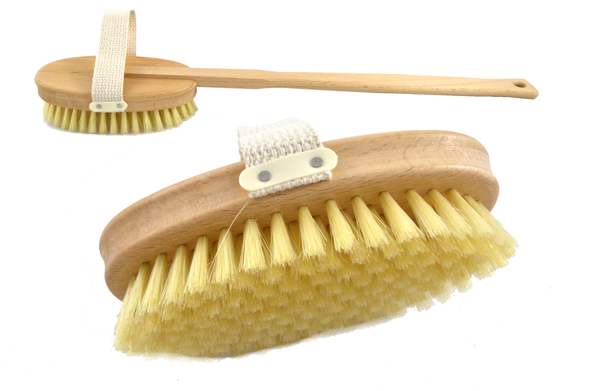Körperbürste (mit abnehmbarem Griff) mittelharte Naturborste