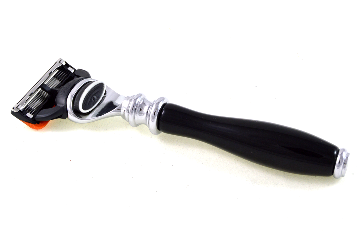 5-blade razor, elegant, acrylic brass black