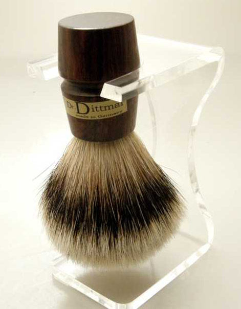 Real rosewood premium silvertip shaving brush incl. holder