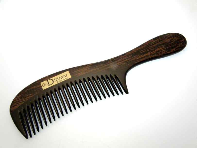 Griffkamm aus Horn mit Tigerholz Rücken 20,5 cm