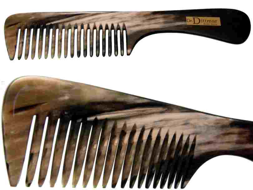 Großer echt Horn Griffkamm mittlere Zinkung