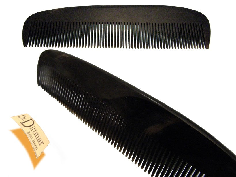 Fine-toothed men's comb made of real horn