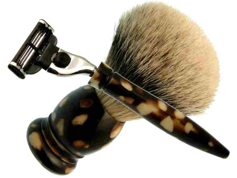 Premium silvertip with handle made of precious resin