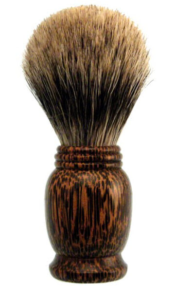 Badger hair silvertip with fine tiger wood handle