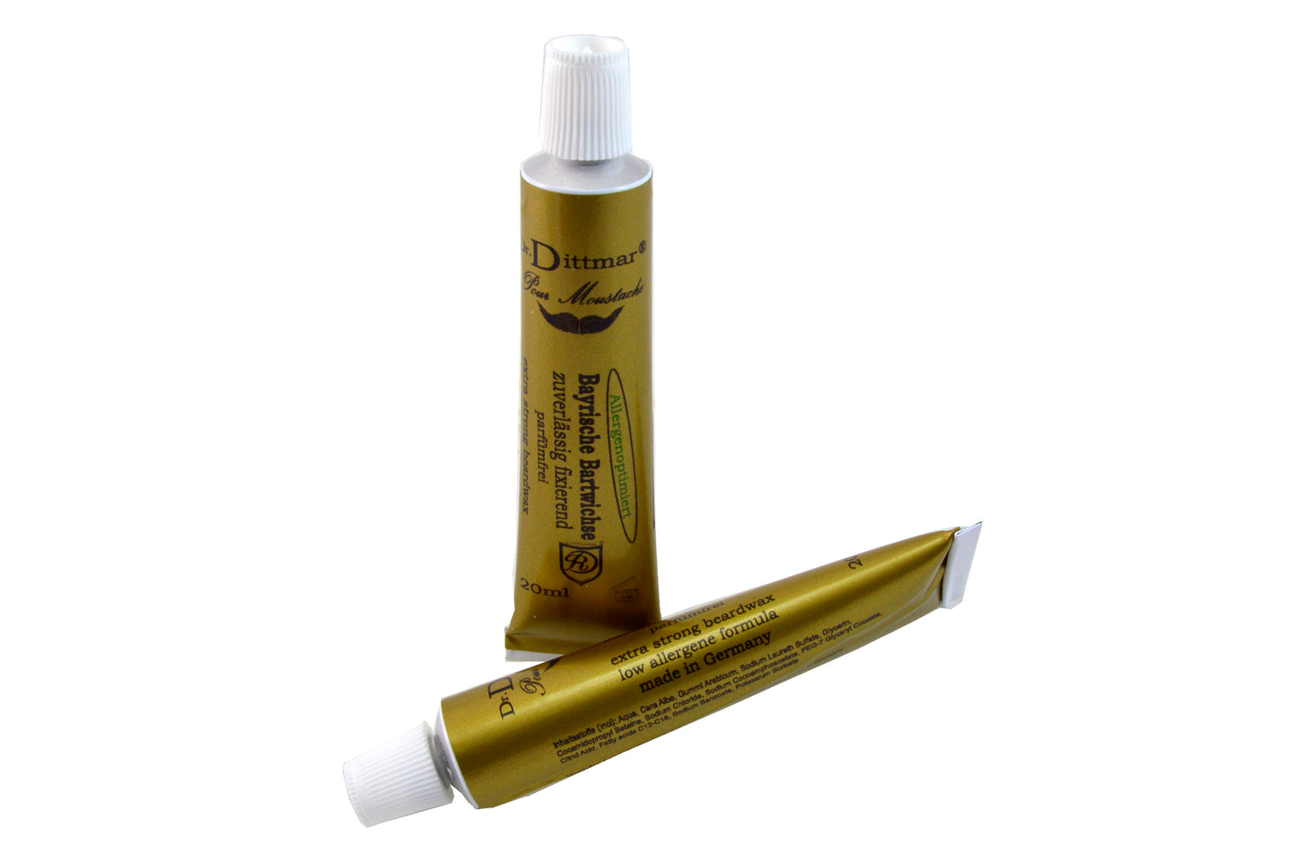 Bayrische Bartwichse -stark festigend, allergenoptimiert und parfumfrei in der Tube 20ml