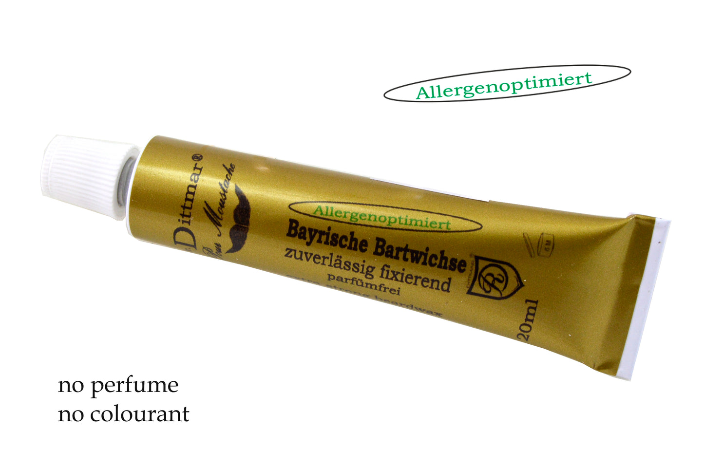 Bayrische Bartwichse -stark festigend, allergenoptimiert und parfumfrei in der Tube 20ml
