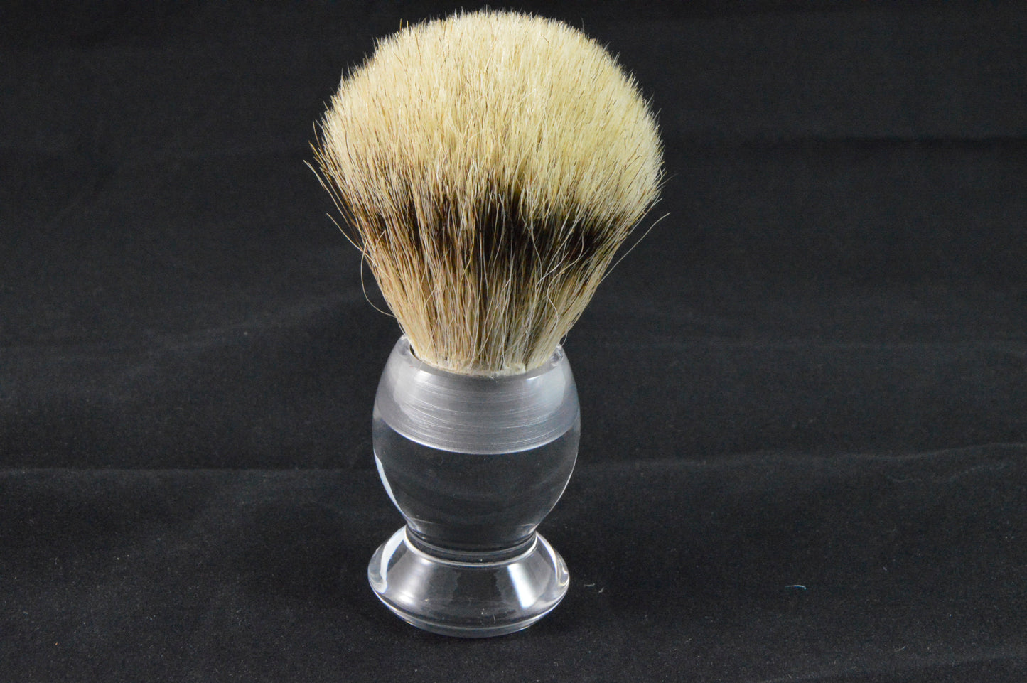 Extra large shaving brush acrylic crystal clear with holder