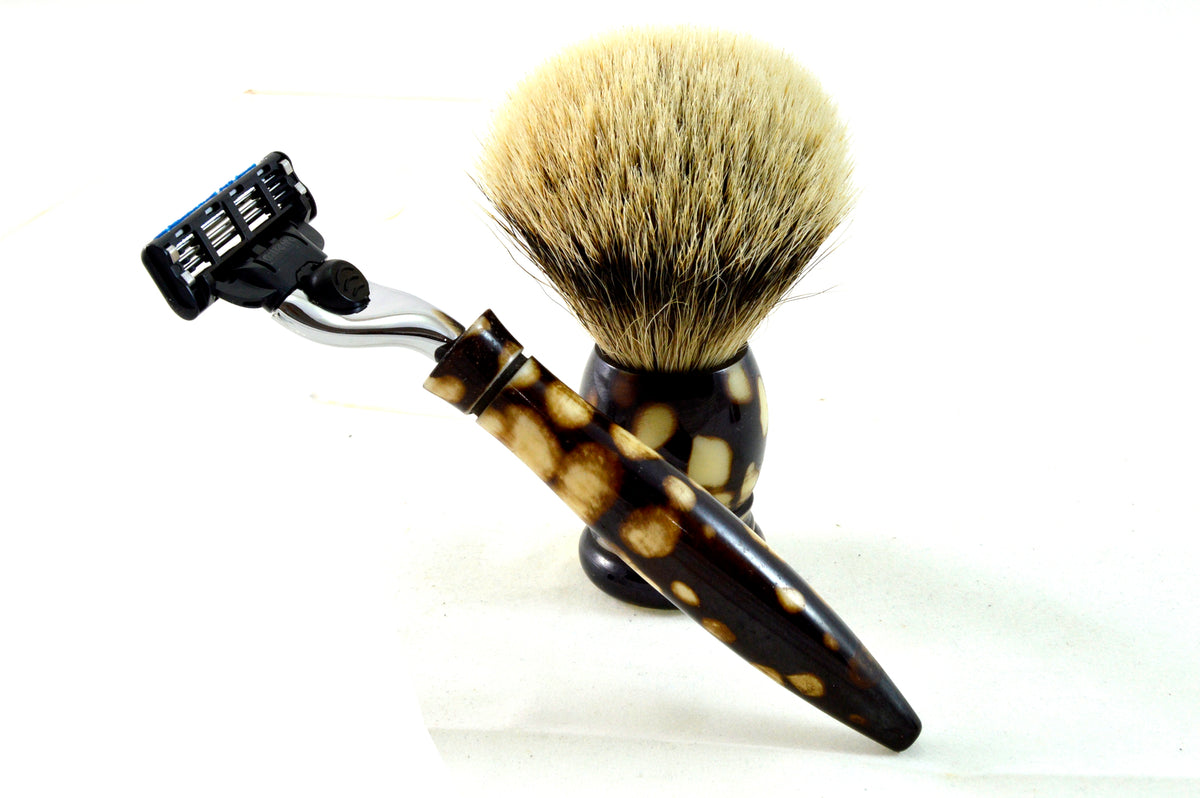 Braun Beige Premium Silberspitz 20mm mit Griff aus Edelkunstharz