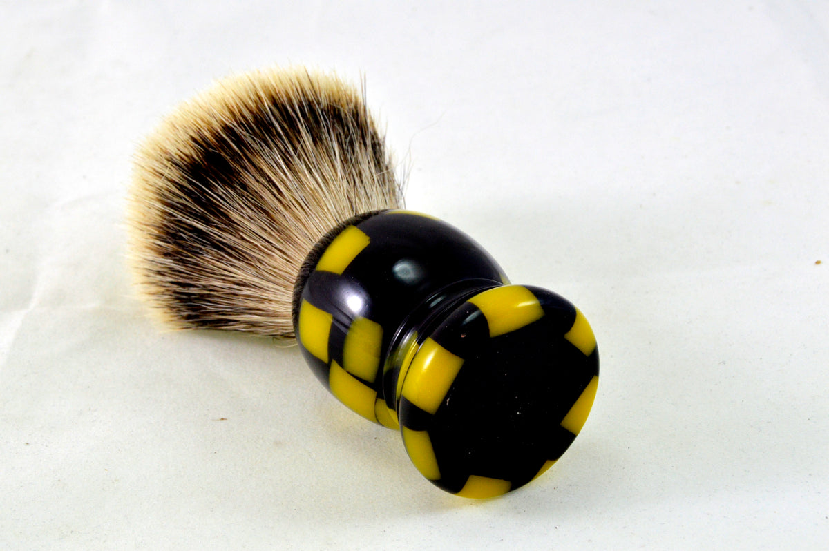 Schwarz Gelb Premium Silberspitz 20mm mit Griff aus Edelkunstharz
