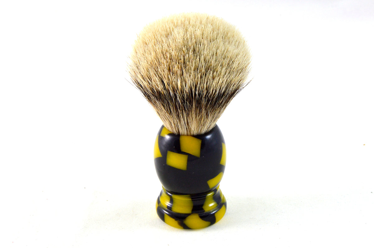 Schwarz Gelb Premium Silberspitz 20mm mit Griff aus Edelkunstharz