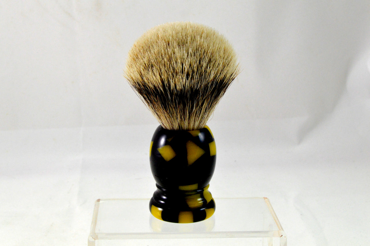 Schwarz Gelb Premium Silberspitz 20mm mit Griff aus Edelkunstharz