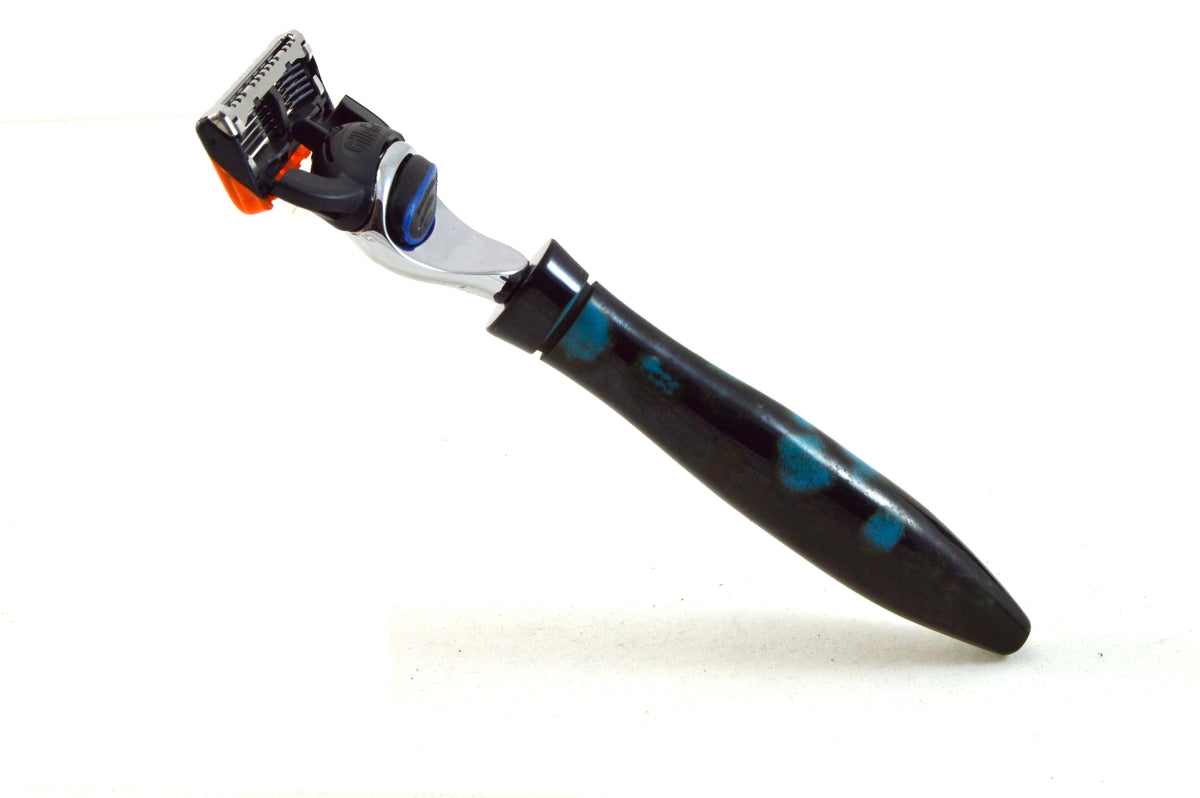 Edelkunstharz Rasierer Schwarz-Blau