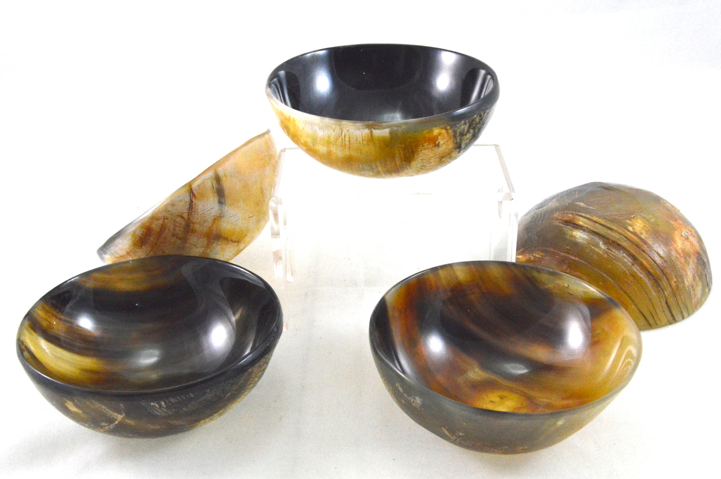 Shaving soap bowl made of natural cow horn - heavy -