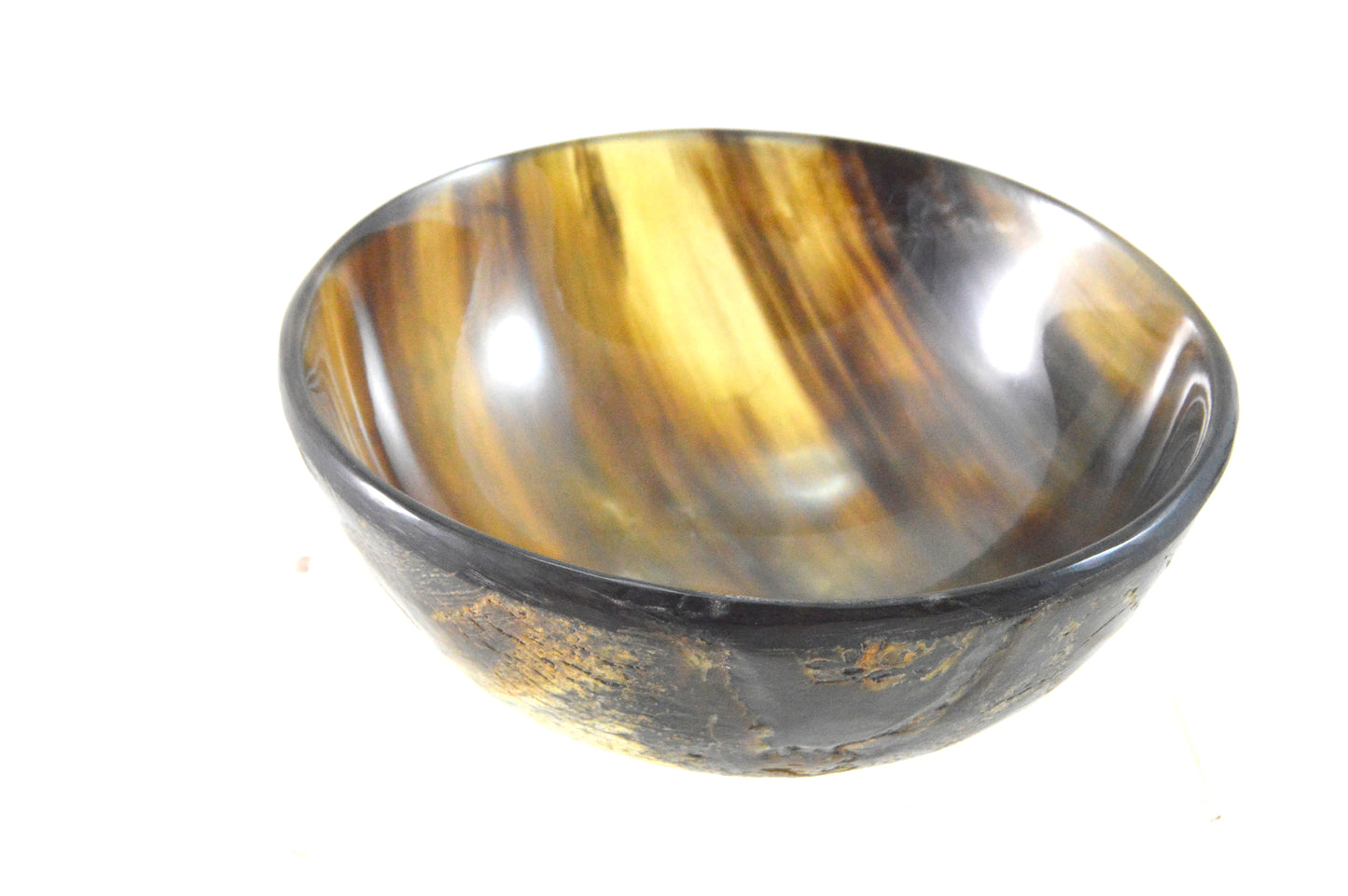 Shaving soap bowl made of natural cow horn - heavy -