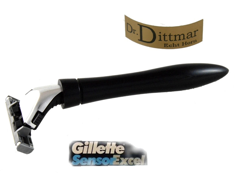 Echt Horn mit original Gillette Sensor Klingenaufnahme