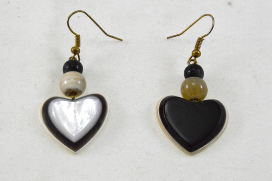 Stud earrings genuine mother of pearl with 925 silver plug